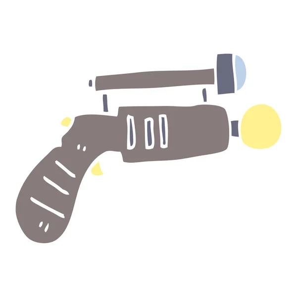 Egale Kleur Illustratie Cartoon Ray Gun — Stockvector