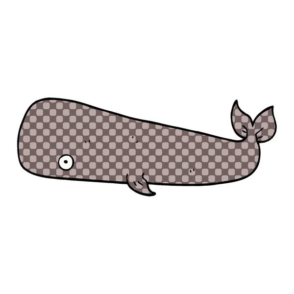 Dessin Animé Baleine Gribouille Illustration Vectorielle — Image vectorielle