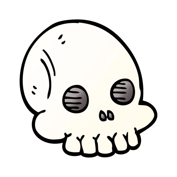 Desenho Animado Doodle Halloween Crânio —  Vetores de Stock