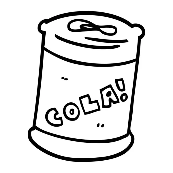 Linha Desenho Desenhos Animados Bebidas Fizzy Pode —  Vetores de Stock