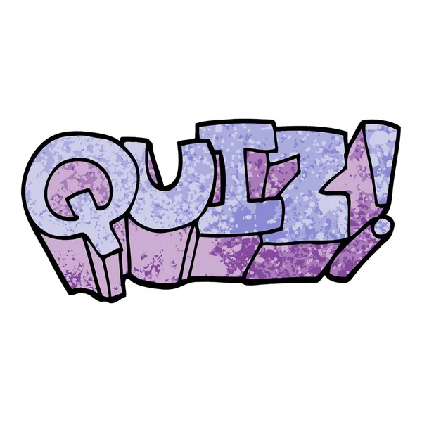 Grunge Texturizado Ilustração Desenho Animado Quiz Símbolo — Vetor de Stock