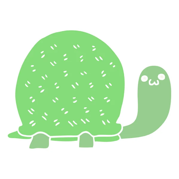 Niedliche Flache Farbe Stil Cartoon Schildkröte — Stockvektor