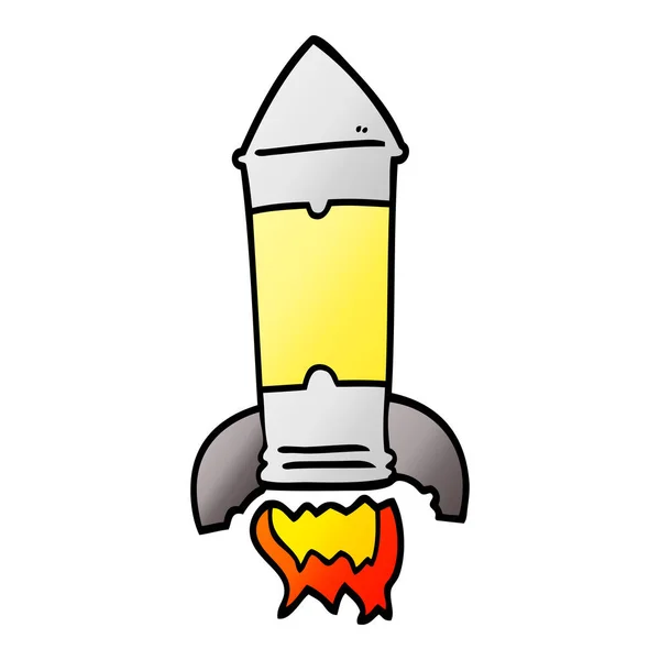 Vector Gradient Illustration Cartoon Rocket — Stock Vector