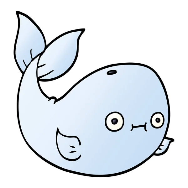 Dessin Animé Doodle Baleine Mer — Image vectorielle