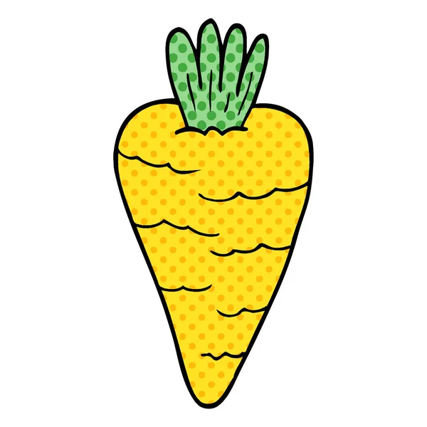 Flat Cartoon Doodle Carrot — Stock Vector