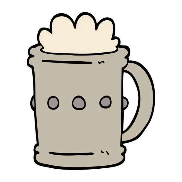 Dessiné Main Doodle Style Bande Dessinée Bière Réservoir — Image vectorielle