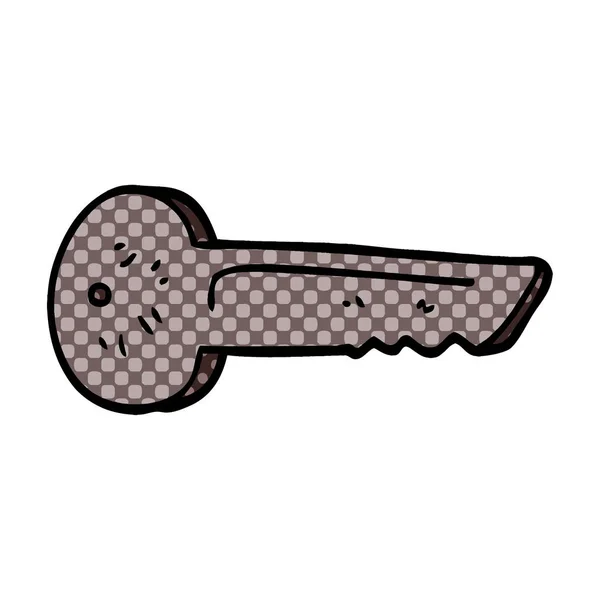 Cartoon Doodle Metal Key — Stock Vector