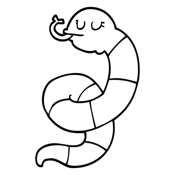 Línea Dibujo Dibujos Animados Serpiente Espiral — Archivo Imágenes Vectoriales