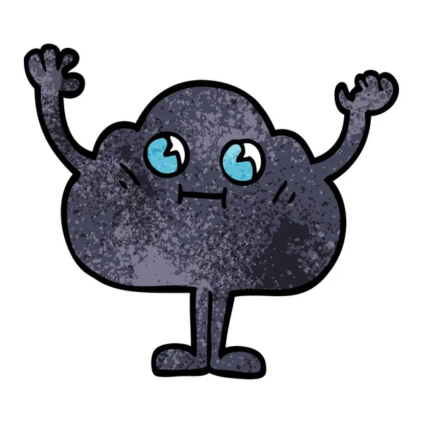 Dibujos Animados Garabato Oscuro Carácter Nube — Vector de stock