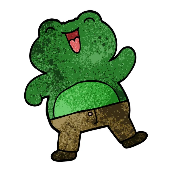 滑稽的动画片涂鸦青蛙 — 图库矢量图片
