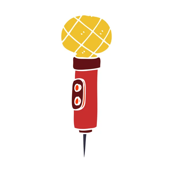 Desenho Animado Doodle Microfone Ouro —  Vetores de Stock