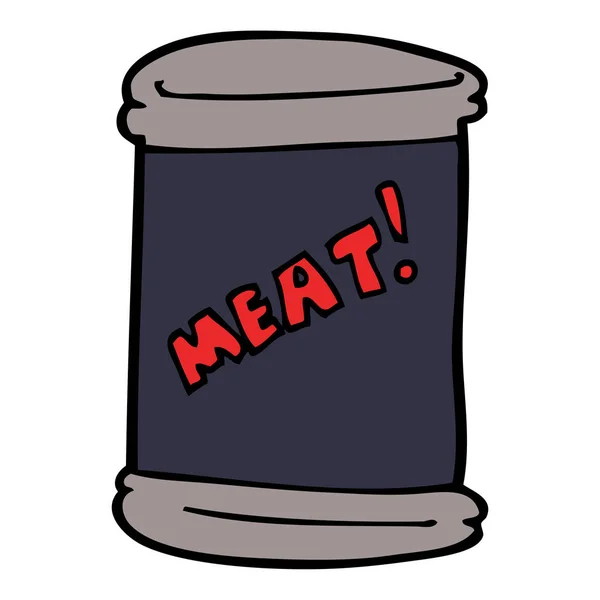 Cartoon Doodle Lattina Carne — Vettoriale Stock