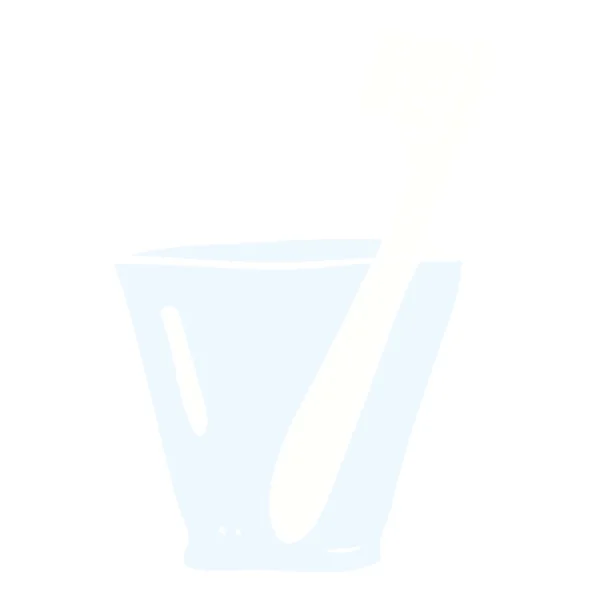 Плоска Кольорова Ілюстрація Зубної Щітки Склі — стоковий вектор