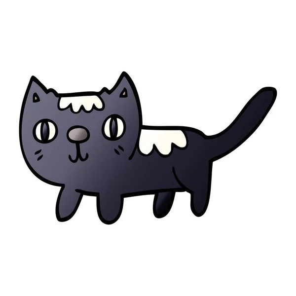 Desenho Animado Doodle Pequeno Gato — Vetor de Stock