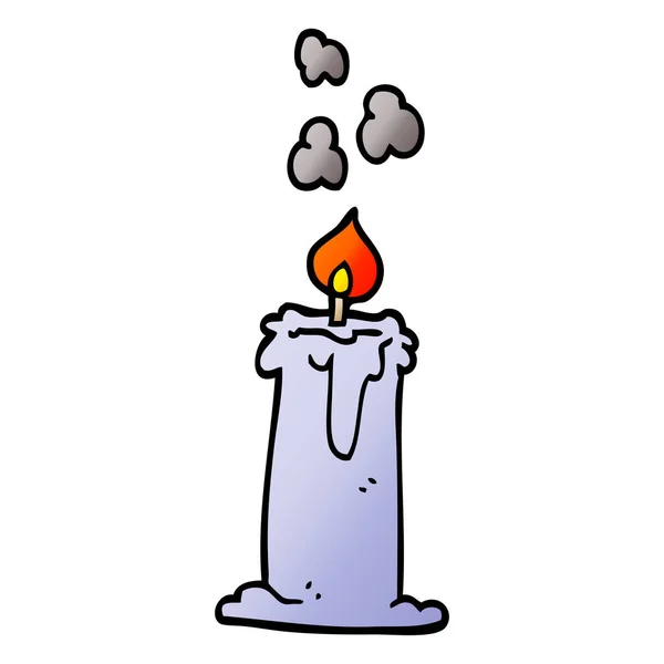 Cartoon Doodle Lit Candle — Stock Vector