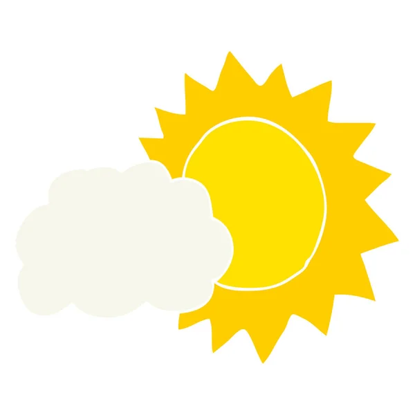 Flat Color Style Cartoon Weather — Stock Vector