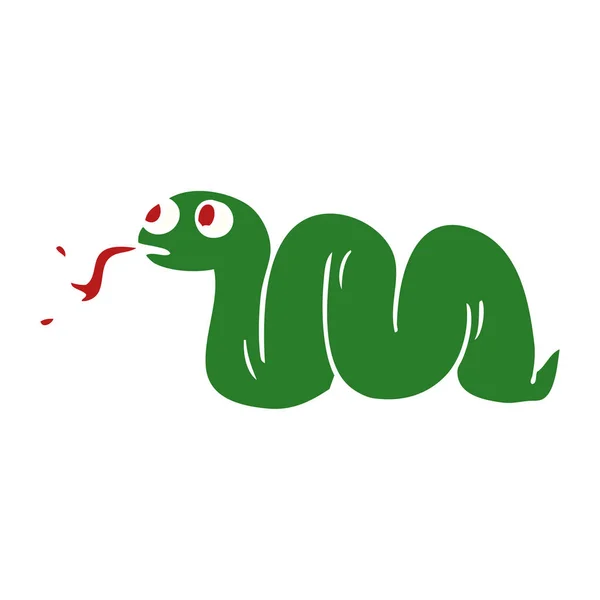 Desenho Animado Doodle Serpente Ilustração Vetorial — Vetor de Stock