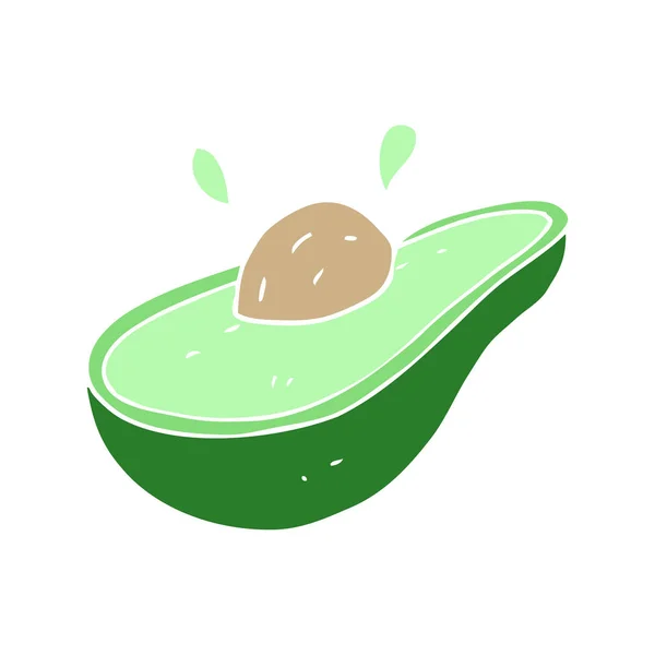 Flachfarbige Illustration Von Avocado — Stockvektor