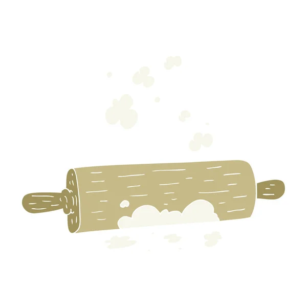 Flat Color Illustration Rolling Pin — Stock Vector