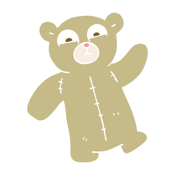 Ilustración Color Plano Del Oso Peluche — Vector de stock