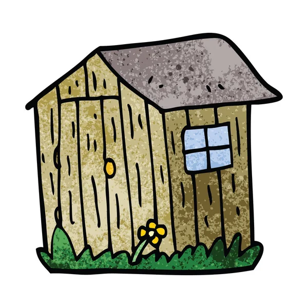 Cartoon Doodle Wooden Shed — Stock Vector