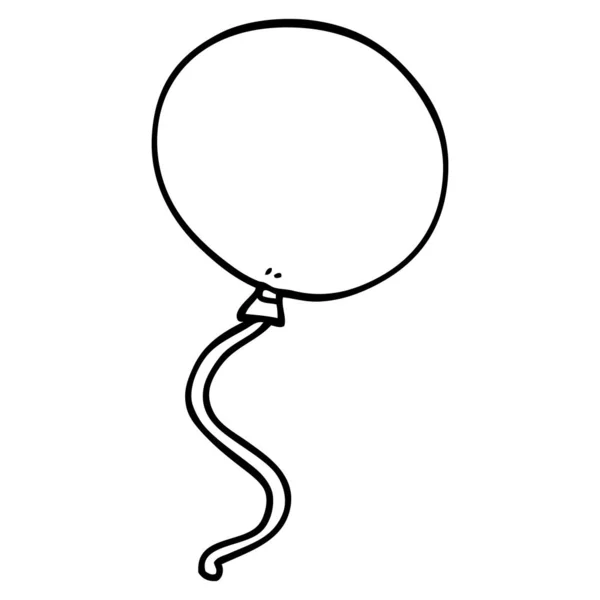 Linha Desenho Cartoon Balão — Vetor de Stock