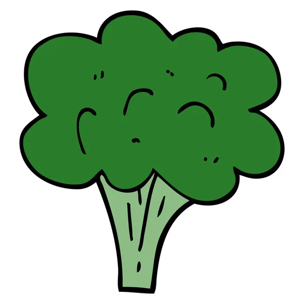 Cartoon Doodle Broccoli Stalk — Stock Vector