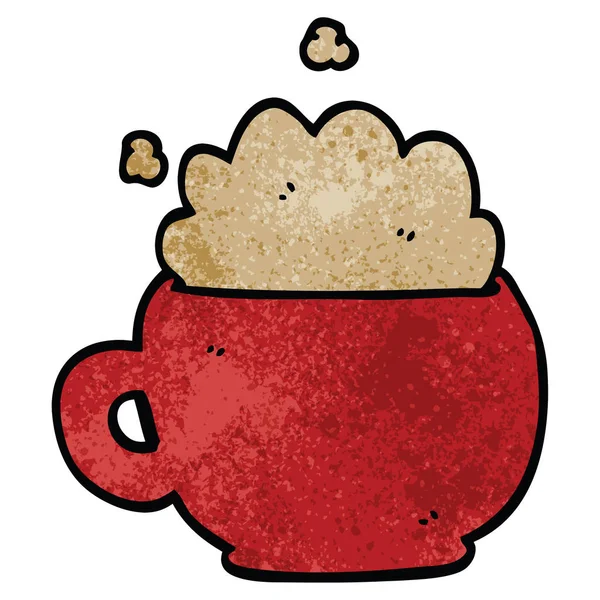 Çizgi Film Doodle Köpük Latte — Stok Vektör