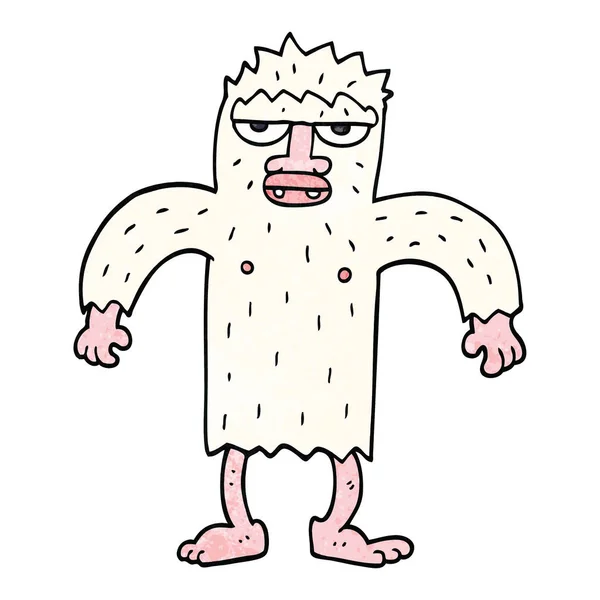 Cartoon Doodle Yeti Monster — Stock vektor