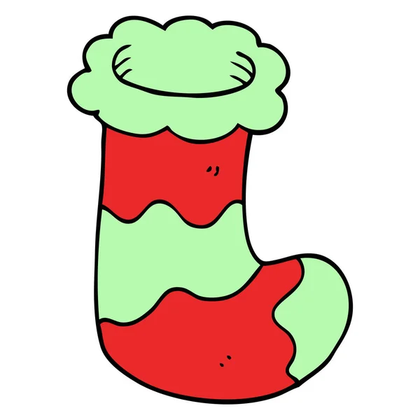 Cartoon Doodle Christmas Stocking — Stock Vector