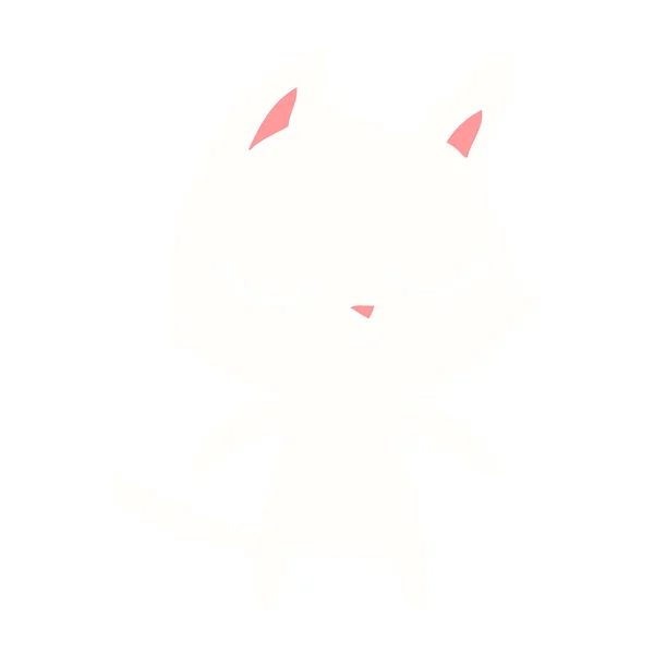 平静的扁平颜色风格动画片猫 — 图库矢量图片