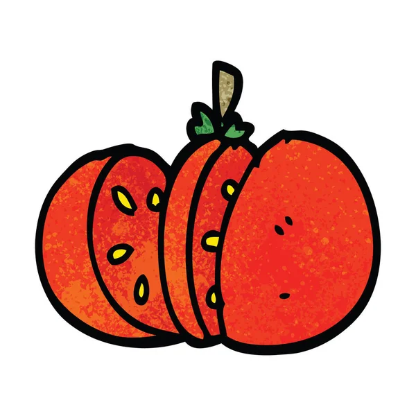 Cartoon Doodle Geschnittene Tomate — Stockvektor