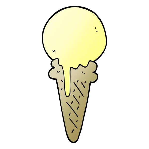 Vector Gradient Illustration Cartoon Ice Cream Cone — Stock Vector