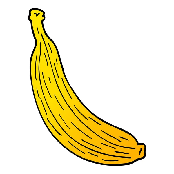Dibujos Animados Garabato Amarillo Plátano — Vector de stock