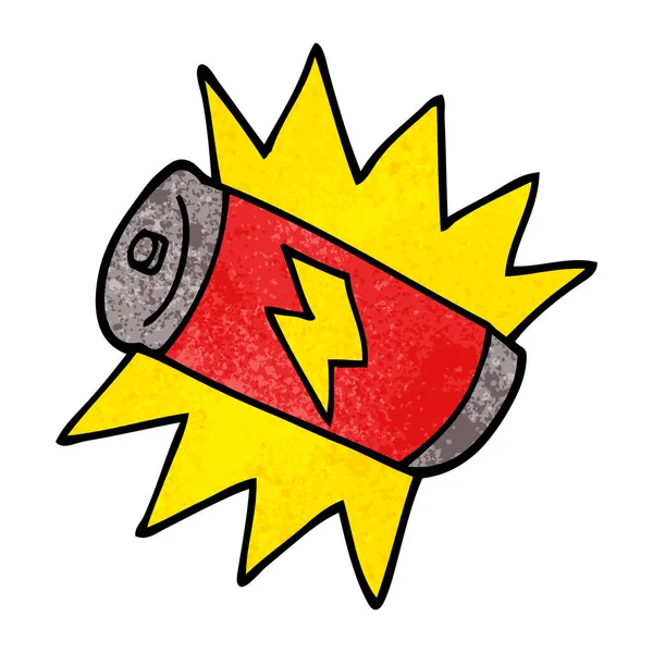 Cartoon Doodle Battery Ilustração Vetorial — Vetor de Stock