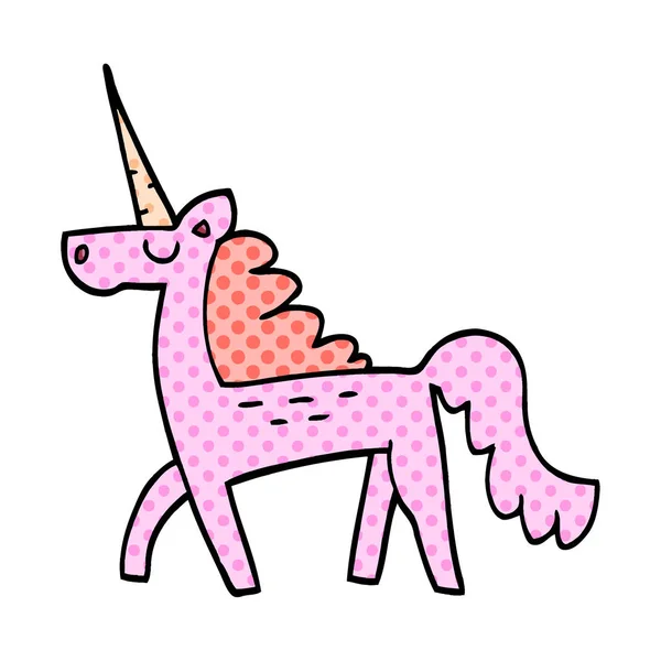 Cartoon Doodle Magical Unicorn — Stockvector