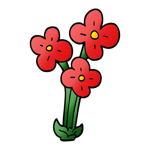 Dibujos Animados Doodle Ramo Flores — Vector de stock