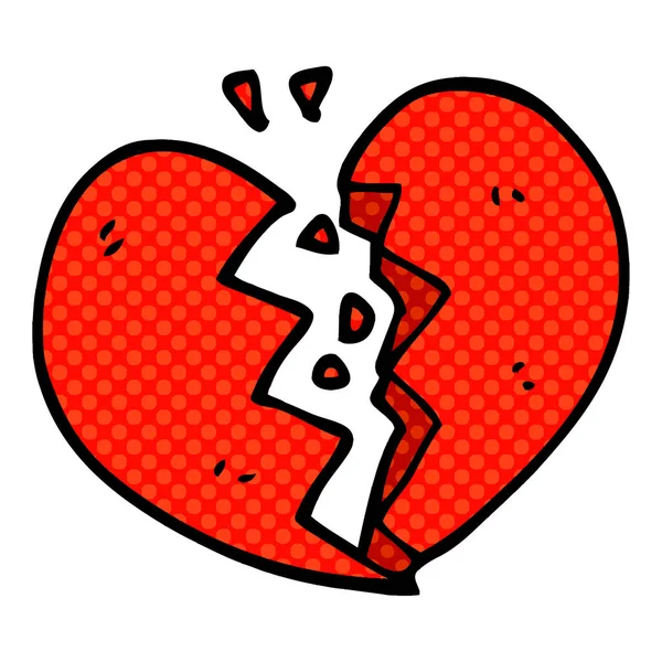 Cartoon Doodle Broken Heart — Stock Vector