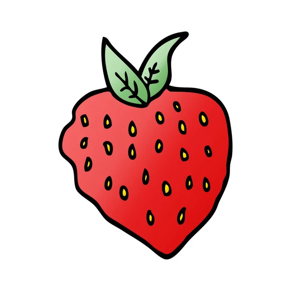 Cartoon Doodle Erdbeere Vektorillustration — Stockvektor
