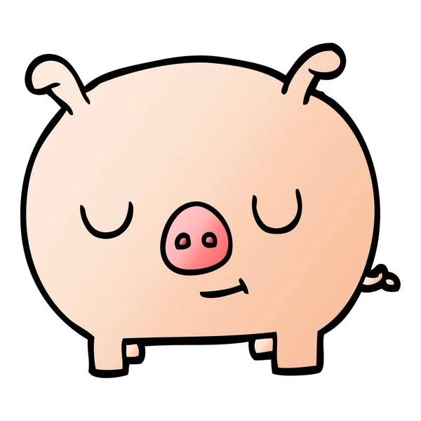 Zeichentrick Doodle Glückliches Schwein — Stockvektor