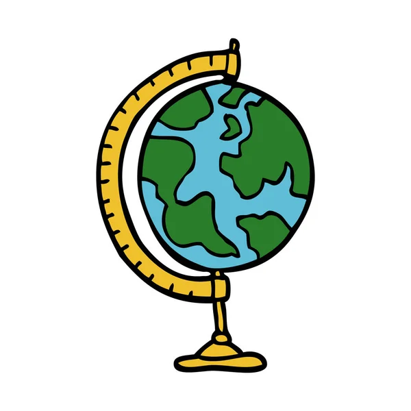 Cartoon Doodle Globe Vektorillustration — Stock vektor