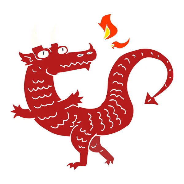Cartoon Doodle Dragon Vector Illustration — Stock Vector
