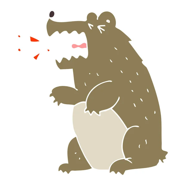 Flat Color Illustration Bear — Stock Vector