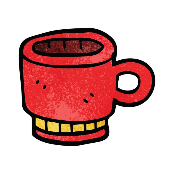 Fumetto Doodle Tazza Caffè — Vettoriale Stock