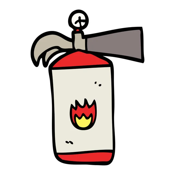 Elle Çizilmiş Doodle Tarzı Çizgi Film Yangın Söndürücü — Stok Vektör