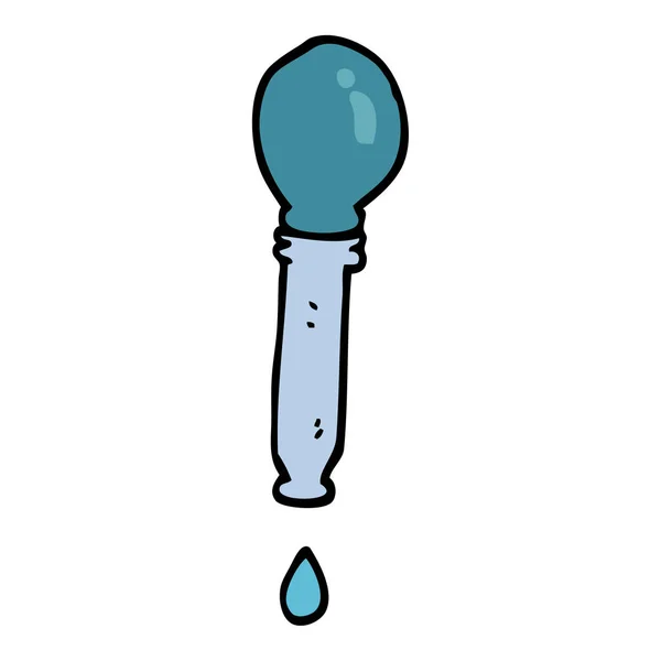 Zeichentrick Doodle Tropft Pipette — Stockvektor