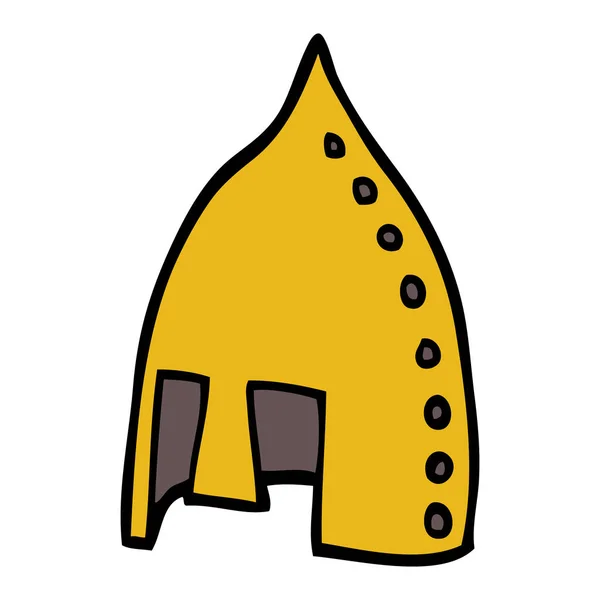 Dibujos Animados Doodle Vikingo Casco — Vector de stock