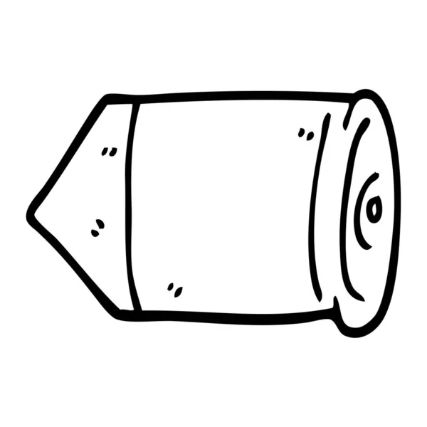 Line Drawing Cartoon Bullet — Stock Vector