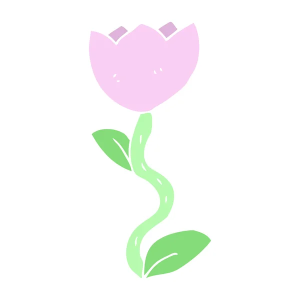 Flat Color Illustration Flower — Stock Vector