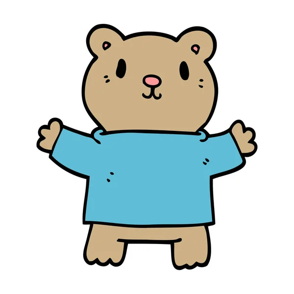 Zeichentrick Doodle Teddybär — Stockvektor